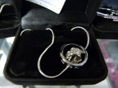 Necklace with Eternity Ring and Heart Shaped Pendant