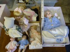 Collection of 7 Porcelain Dolls