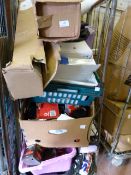 Mixed Trolley containing Desk Tidys - Roller Boots - Computer Accessories - Shredders etc