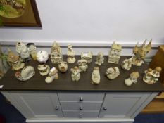 Collection of Stoneware Pottery - Figures - Animals & Houses