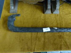 Ebony Elephant Handled Walking Stick