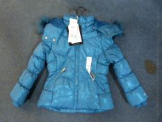 *Girls Padded Hooded Jacket in Blue Aged 4-5