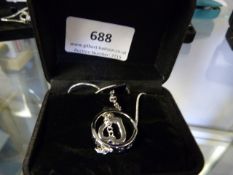 Necklace with Eternity Ring and Heart Shaped Pendant