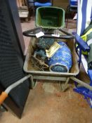 Garden Fertiliser Spreader - Wheel Barrow & assorted Tools etc