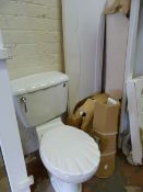 White Bathroom Suite comprising of Bath, Wash Basin, Pedestal, WC Cistern and Seat