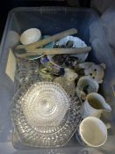 Box containing Dessert Set - Plated Spoons - Jugs etc