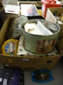 Box containing Large Amount of Stamps - Books of Stamps - Stamp Holders