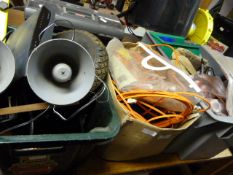 3 Boxes of Assorted Sirens - Electrical Cables - Rubber Hoses etc