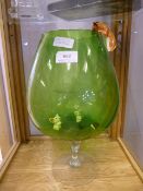 Large Glass Goblet with Cats & Mouse