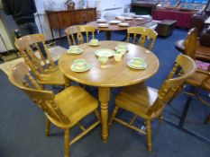 Beech Drop Leaf Dining Table & 5 Chairs