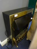 Brass Coal Effect Electric Fire
