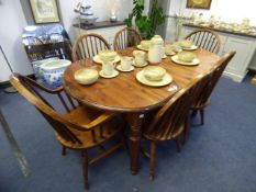 Pine Extending Dining Table - 4 Chairs & 2 Carvers
