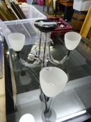 3 Tier Black Metal Ceiling Light & Floor Standing Lamp Fitting