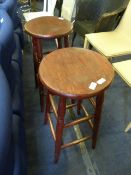 Pair of Beech Bar Stools