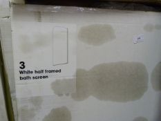 *White Half Framed Bath Screen