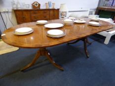 Twin Pedestal Walnut Extending Dining Table