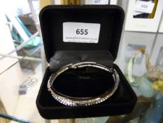 Silver Coloured & Diamante Bracelet