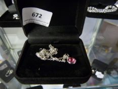 Necklace with Pink Stone Pendant