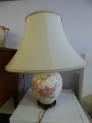 Floral Patterned Pottery Table Lamp