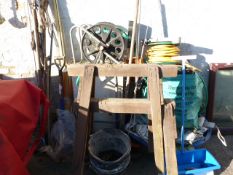 Mixed Lot containing Fertiliser Spreader - Drainage Parts - Hose Pipe - Garden Tools - Carpet