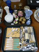 2 Trays containing Plated Cutlery - Wedgwood etc
