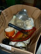 Box containing Plates - Glass Bowl - Vase etc