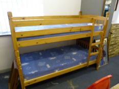 Pine Bunk Bed with Mattresses
