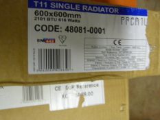 *600 x 600 T11 Single Panelled Central Heating Radiator