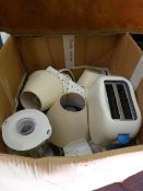 Box containing Table Lamps - Electric Toaster & Food Mixer