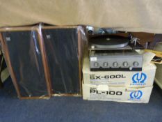 Thorens Record Deck - Leak Amp & Pair of Wharfdale Speakers