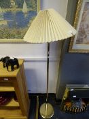 Brass Effect Standard Lamp & Shade