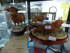 3 Boarder Fine Arts Highland Cattle Figures