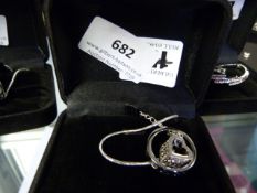 Necklace with Eternity Ring and Heart Shaped Pendant