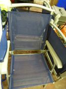 4 Folding Garden Chairs - Blue and Grey