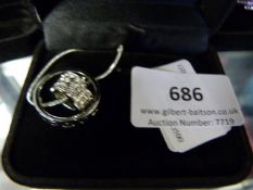 Necklace with Eternity Ring and Heart Shaped Pendant