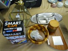 Brass Ceiling Light  - Chrome Trays - Hornsea Jar etc