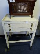 Shabby Chic Painted 2 Drawer Trolley Table