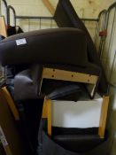 contents of Trolley which include Leather Dining Chairs