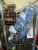 Trolley containing Assorted Homebase and Other Light Units - Curtain Poles - Solar Lights - Garden