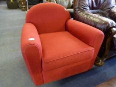 Red Upholstered Arm Chair
