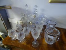 4 Decanters - Glasses and 2 Ice Buckets