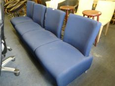 4 Blue Upholstered Reception Chairs