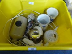 Box containing Vases - Bed Warmer etc