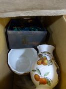 Box containing Glass Ware -Meat Plate - Royal Worcester etc