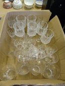 Box containing Glasses etc