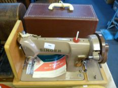 Cased Singer Hand Wind Sewing Machine