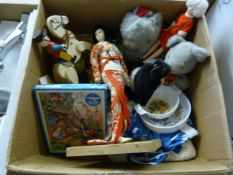 Box containing Dolls - Clothes - Vintage Toys