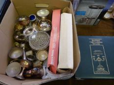 Box containing Silver Plated Goblets - Rose Bowls - Trays etc