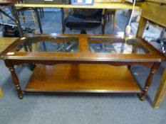 Mahogany & Glass Topped Coffee Table