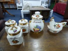 Staffordshire Cannisters - Biscuit Jar & Egg Basket
